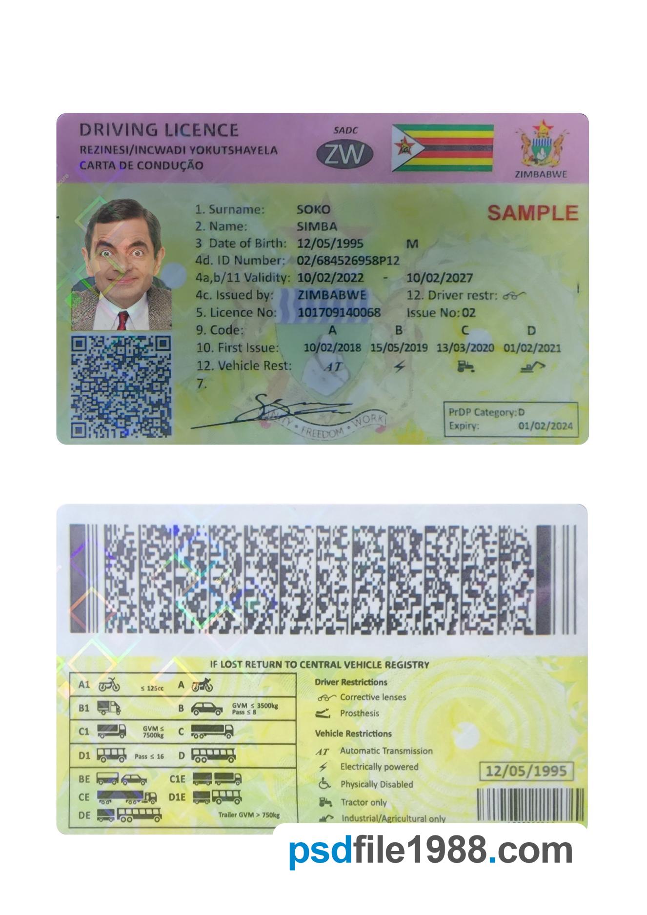 Zimbabwe Driving License